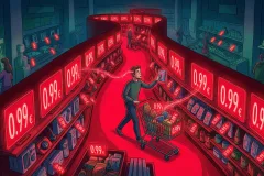 Kainų magija: Kaip 0,99 € ir raudona spalva verčia mus išleisti daugiau