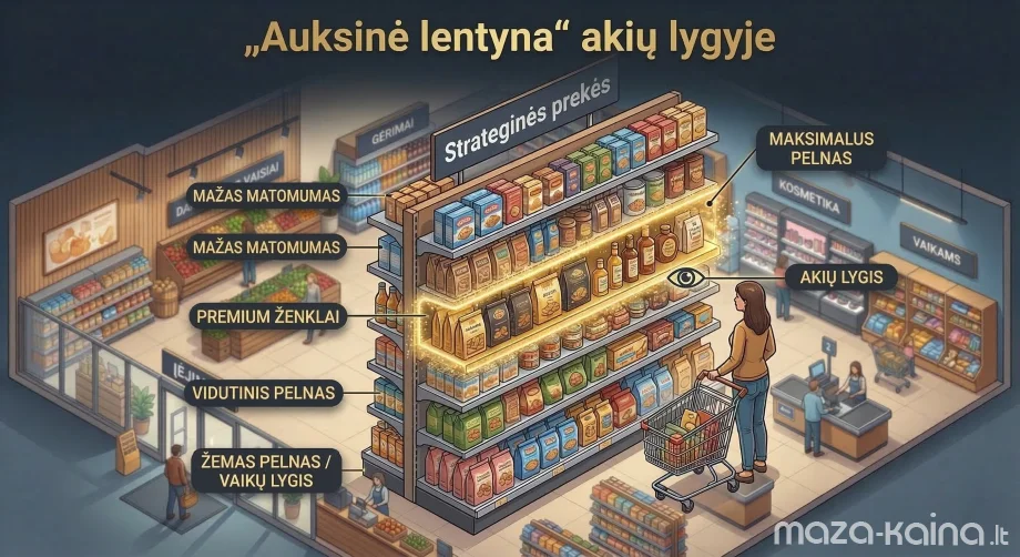 „Auksinė lentyna“ akių lygyje