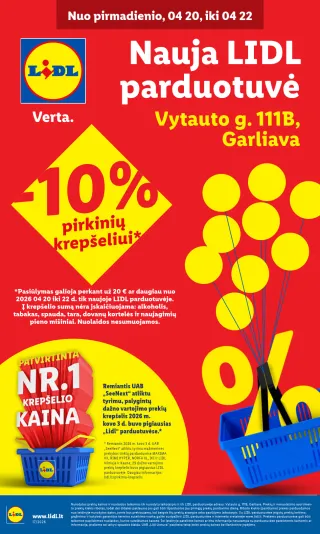 Nauja Lidl Garliavoje: Atidarymo leidinys - Lidl • Nauja parduotuvė Garliavoje